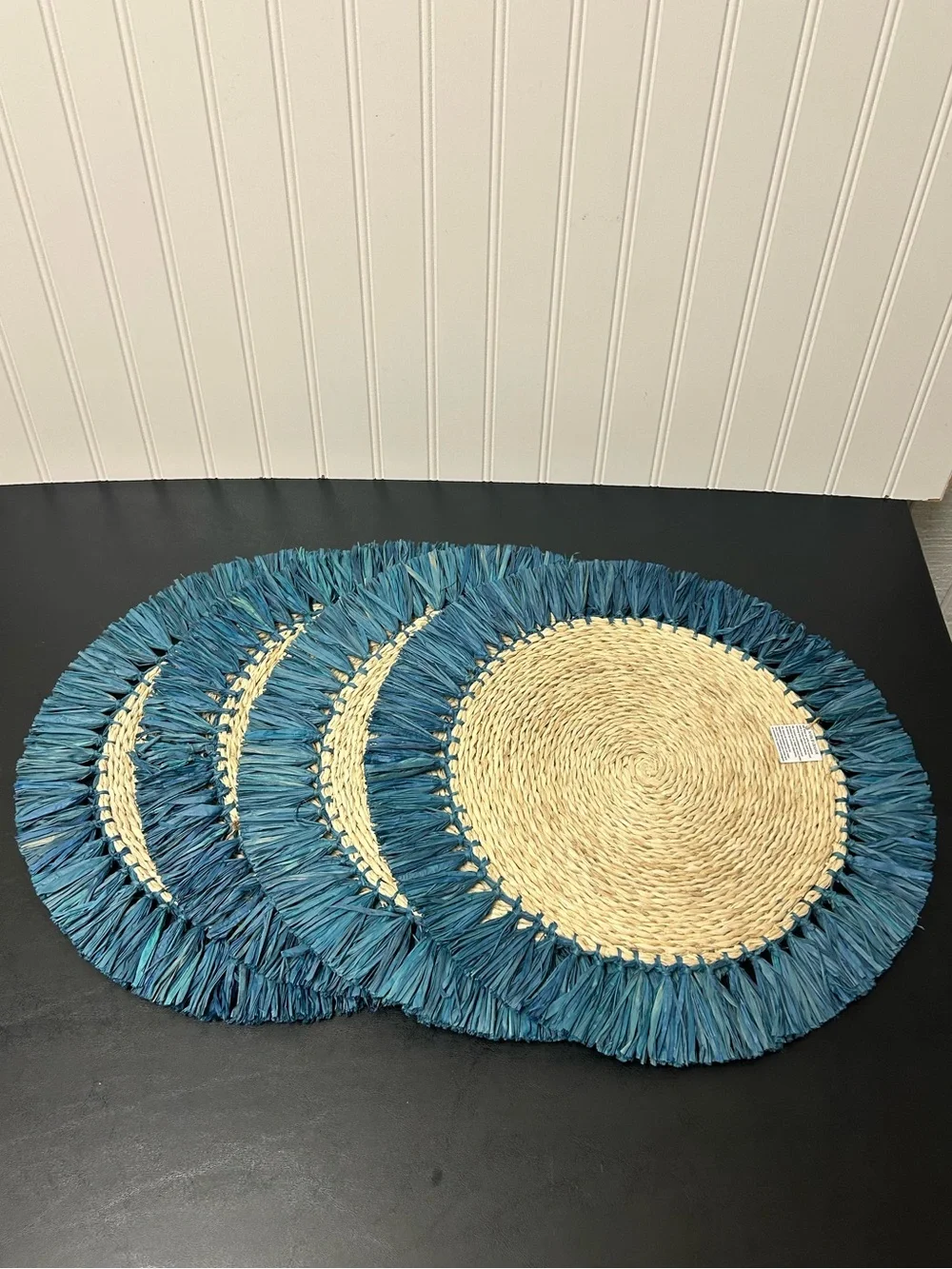 Marc& Graham raffia fringe chargers